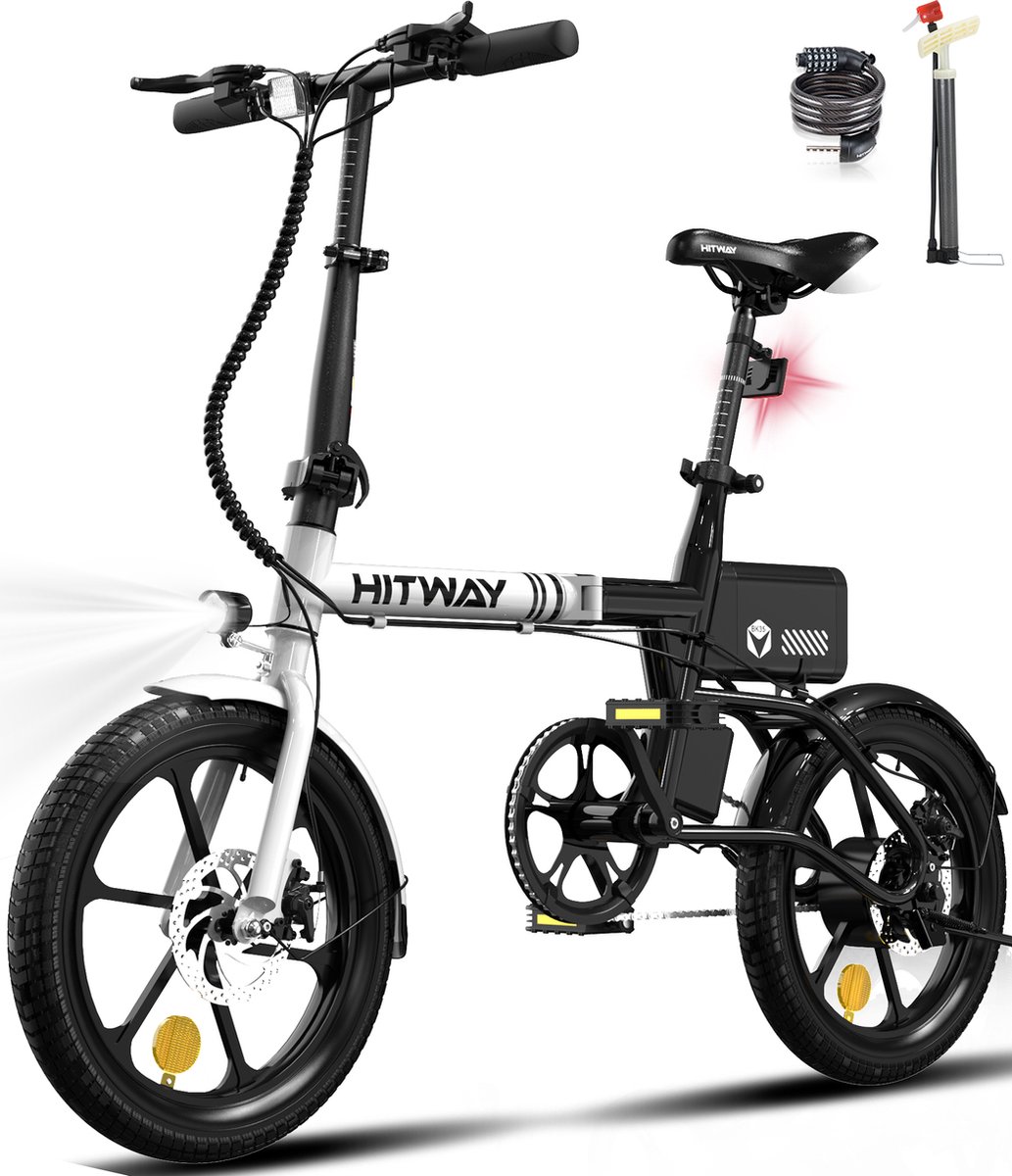hitway elektrische fiets bk35 16 inch city commuter ebike met afneembare 36v 6ah lithium batterij opvouwbaar e bike met 250w motor