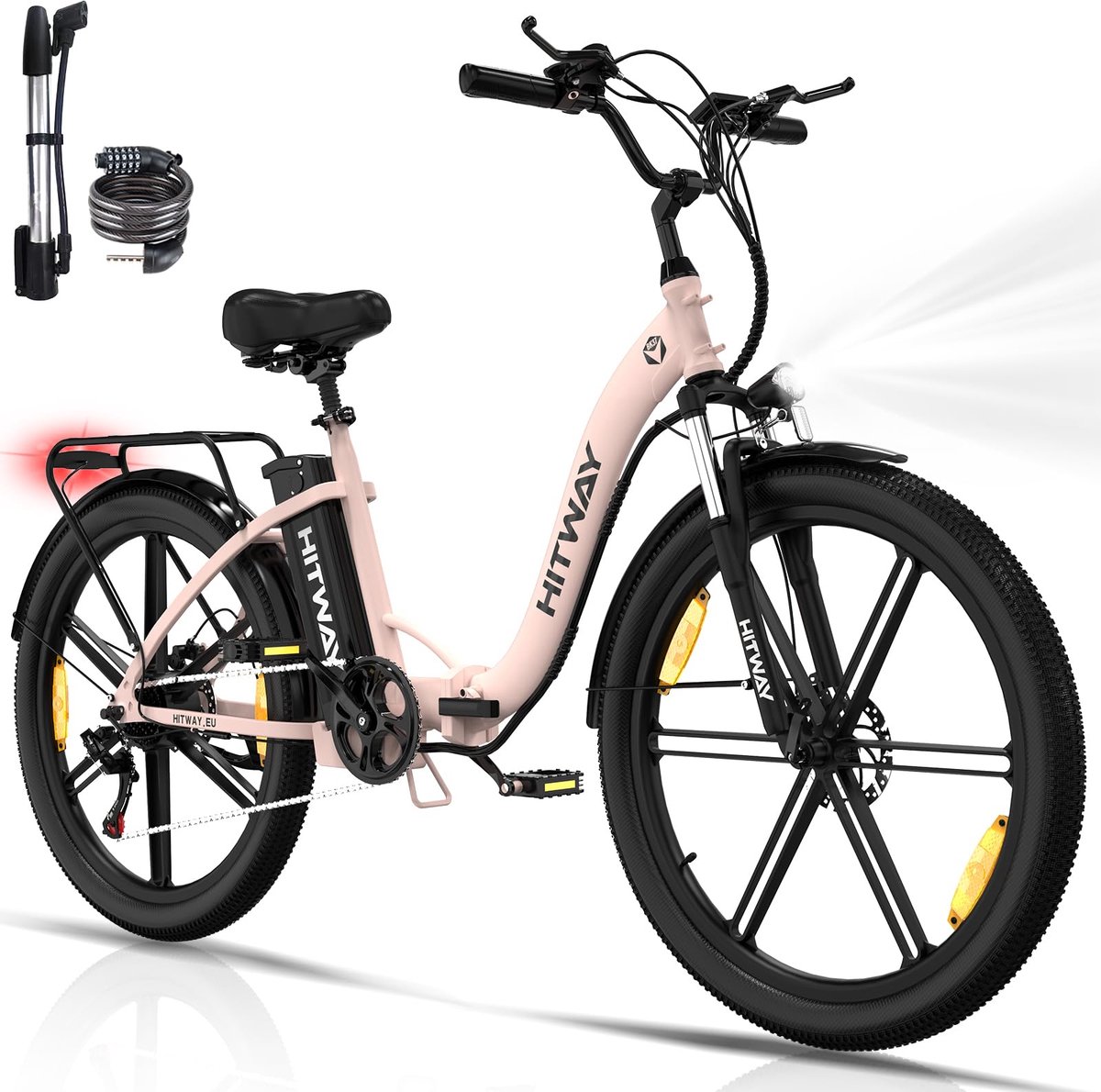 hitway elektrische fiets bk37 26 inch city commuter ebike met afneembare 36v 10 4ah lithium batterij opvouwbaar mountain e bike met 250w motor 7 versnellingen ip54 waterdicht
