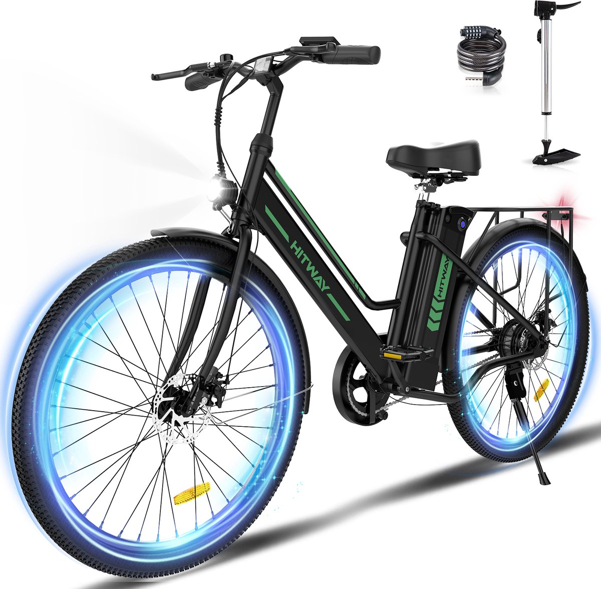 Hitway Elektrische Fiets BK8S - 26 Inch City Commuter EBike met Afneembare Lithium Batterij - E-Bike met 250W Motor - Damesfiets - IP54 Waterdicht Fiets (elektrisch) kopen online