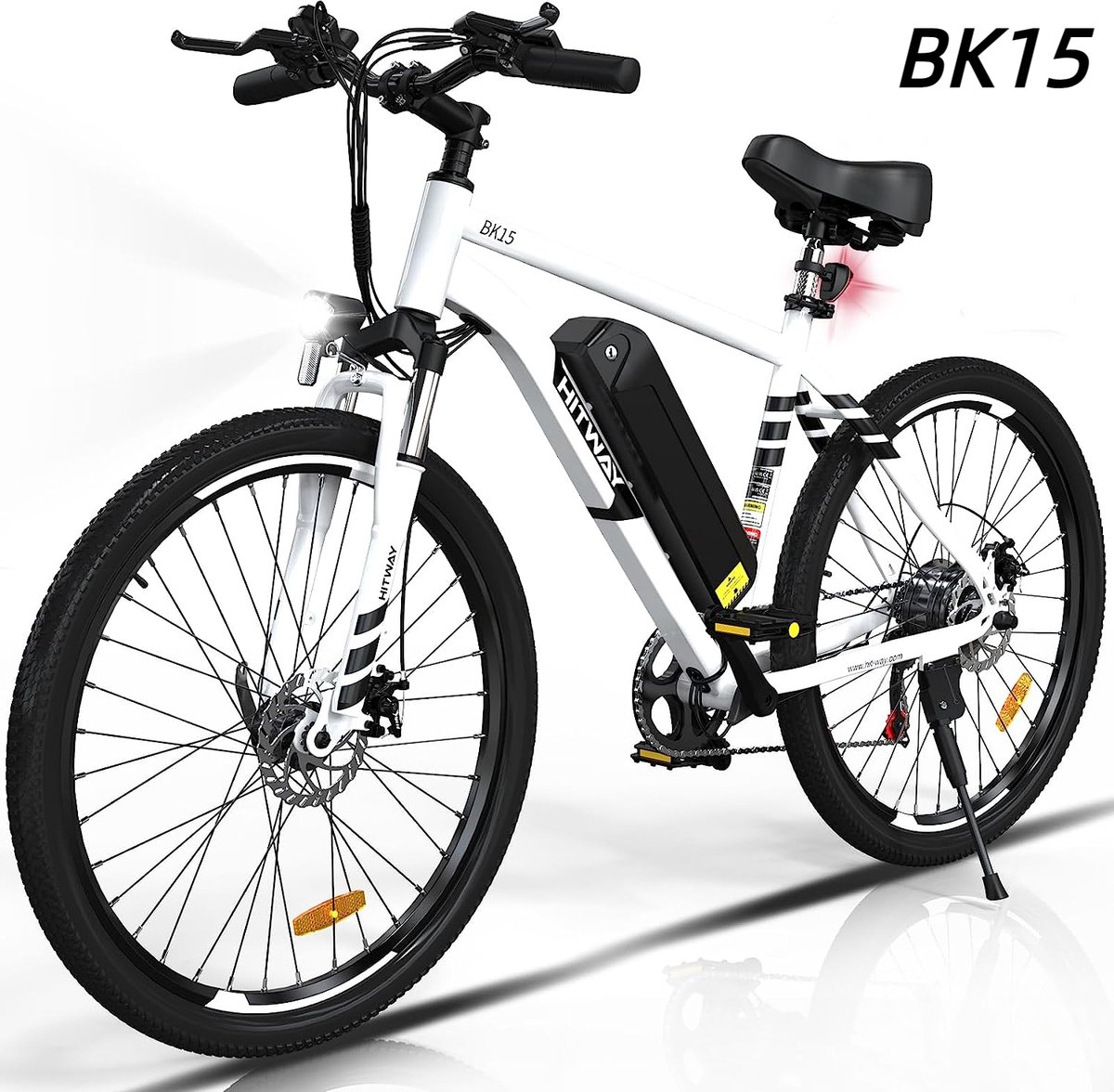 HITWAY Elektrische fiets - Ebike - 26 inch - 11.2 Ah - tot 35-90 km - 7 versnellingen - Wit Fiets (elektrisch) kopen online