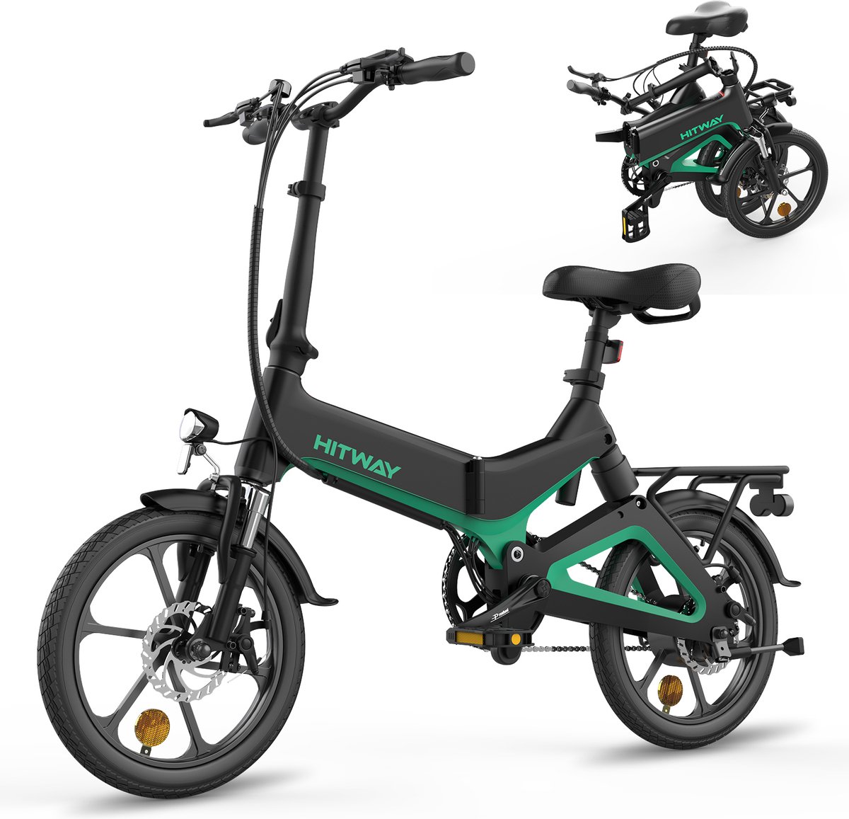 hitway elektrische fiets opvouwbare e bike 16 inch 250w 35 70km