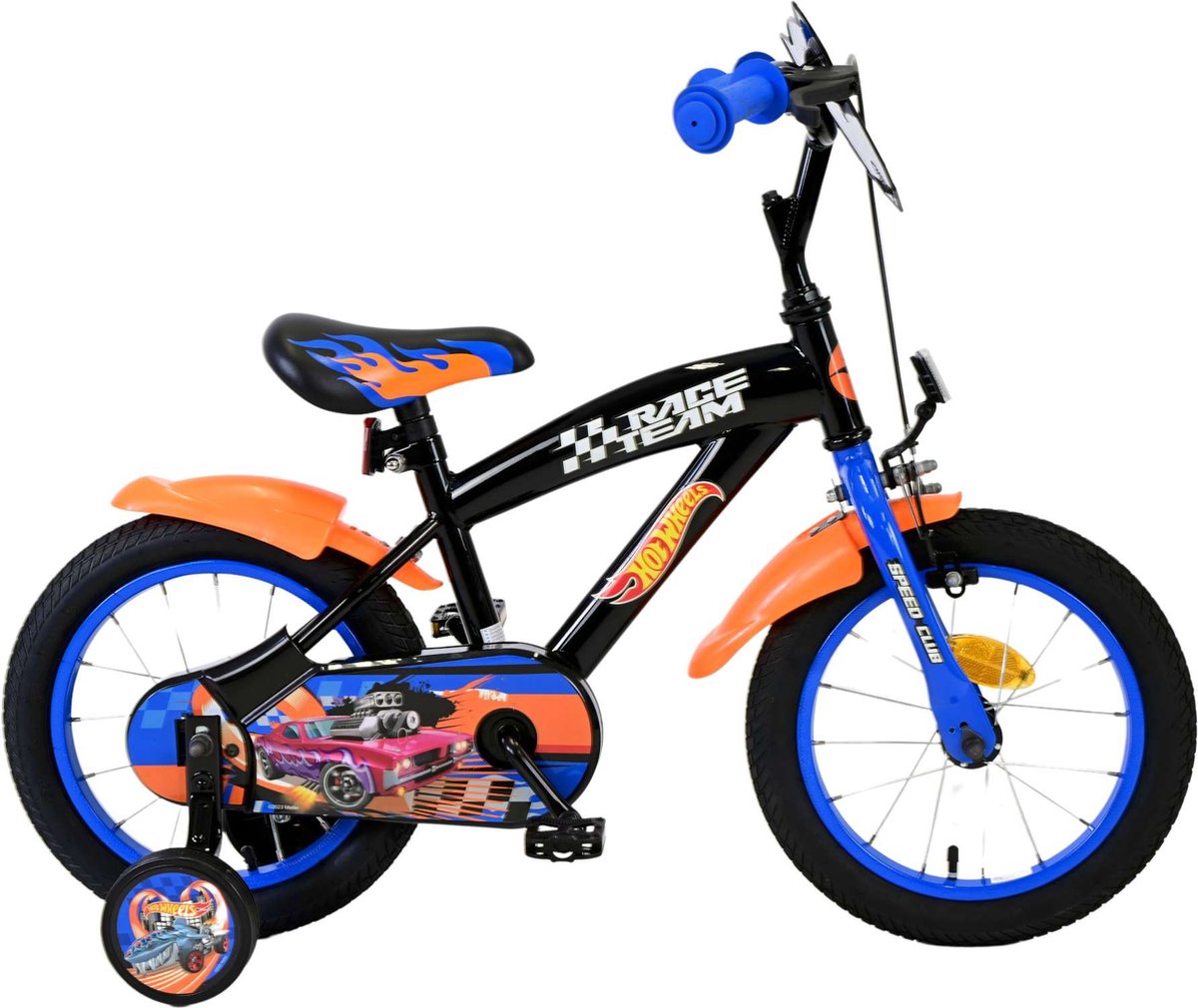 Hot Wheels Kinderfiets - Jongens - 14 inch - Zwart Oranje Blauw Kinderfiets kopen online