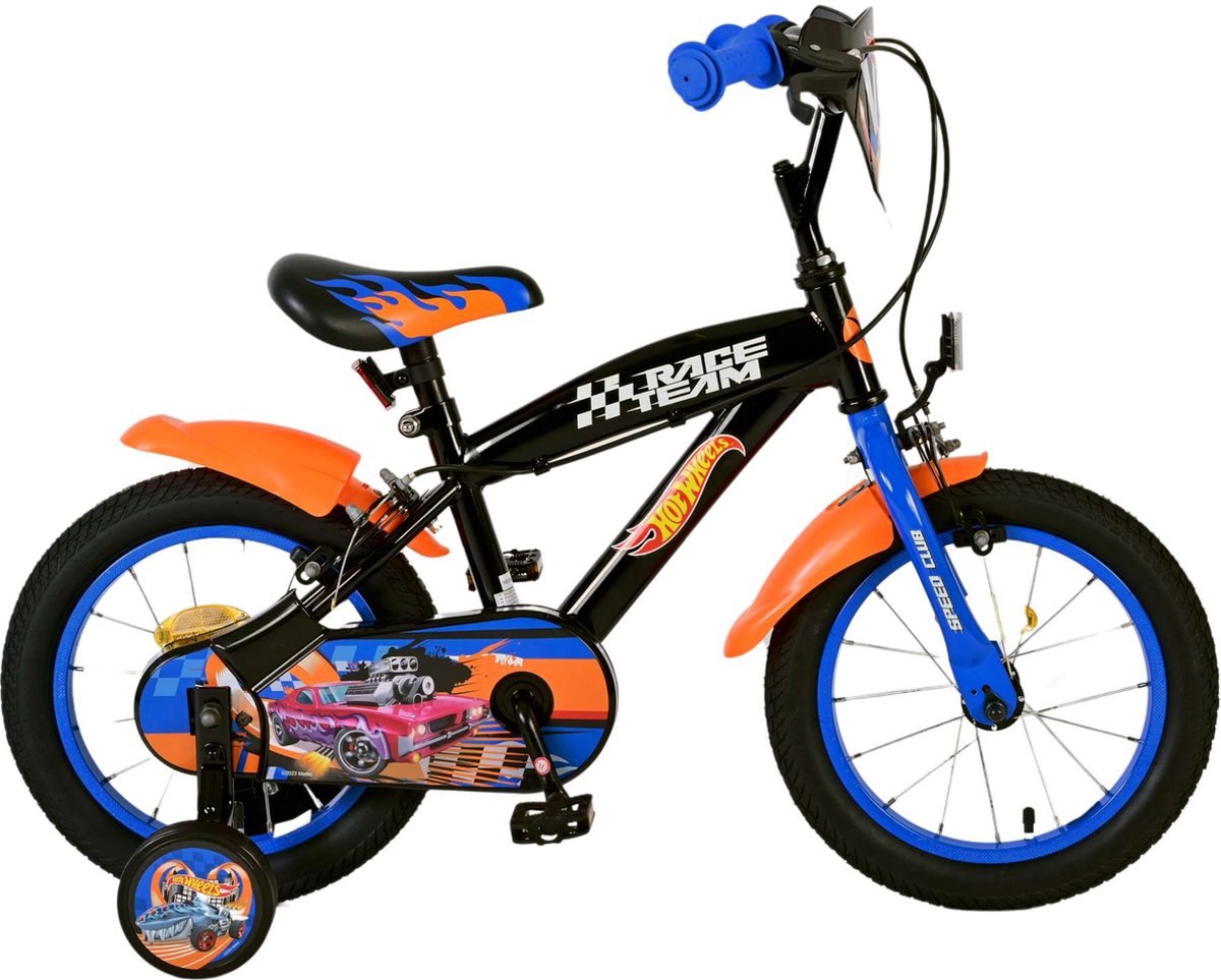Hot Wheels Kinderfiets - Jongens - 14 inch - Zwart - Twee handremmen Kinderfiets kopen online