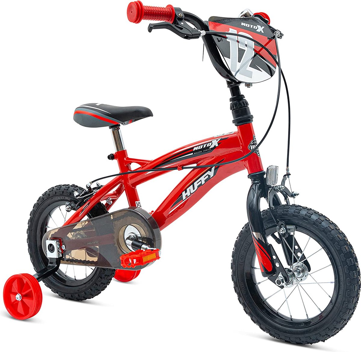 huffy moto x jongensfiets 3 5 jaar kinderfiets 12 inch inclusief zijwieltjes bmx stijl rood