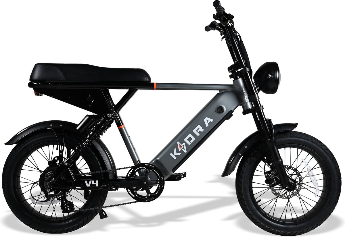 Kadrabikes V4 Stealth Grey - Elektrische Fatbikes - Elektrische Fiets - 250 Watt - Ebike - Dubbel Geveerd Fiets (elektrisch) kopen online