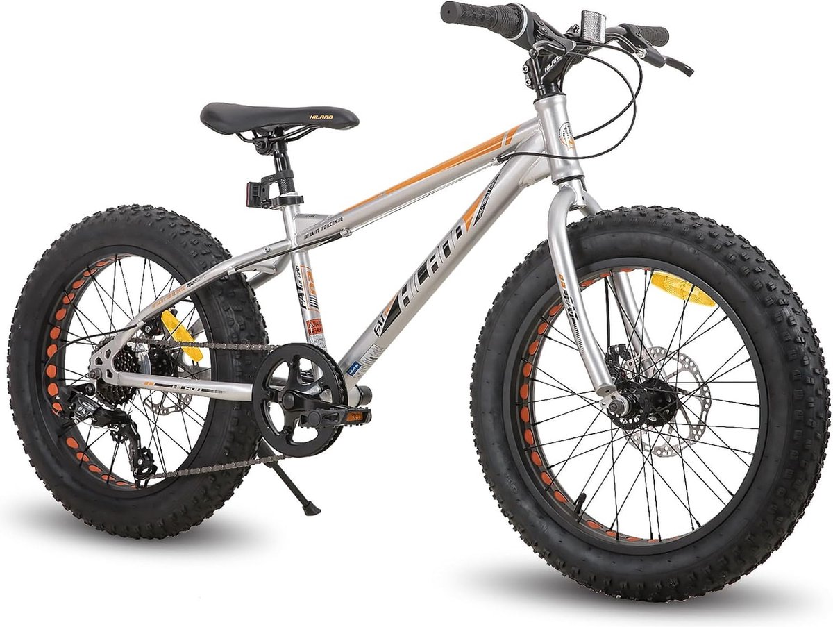 kinderfiets 7 versnellingen dubbele schijfrem 20 inch kindermountainbike voor jongens en meisjes zilver