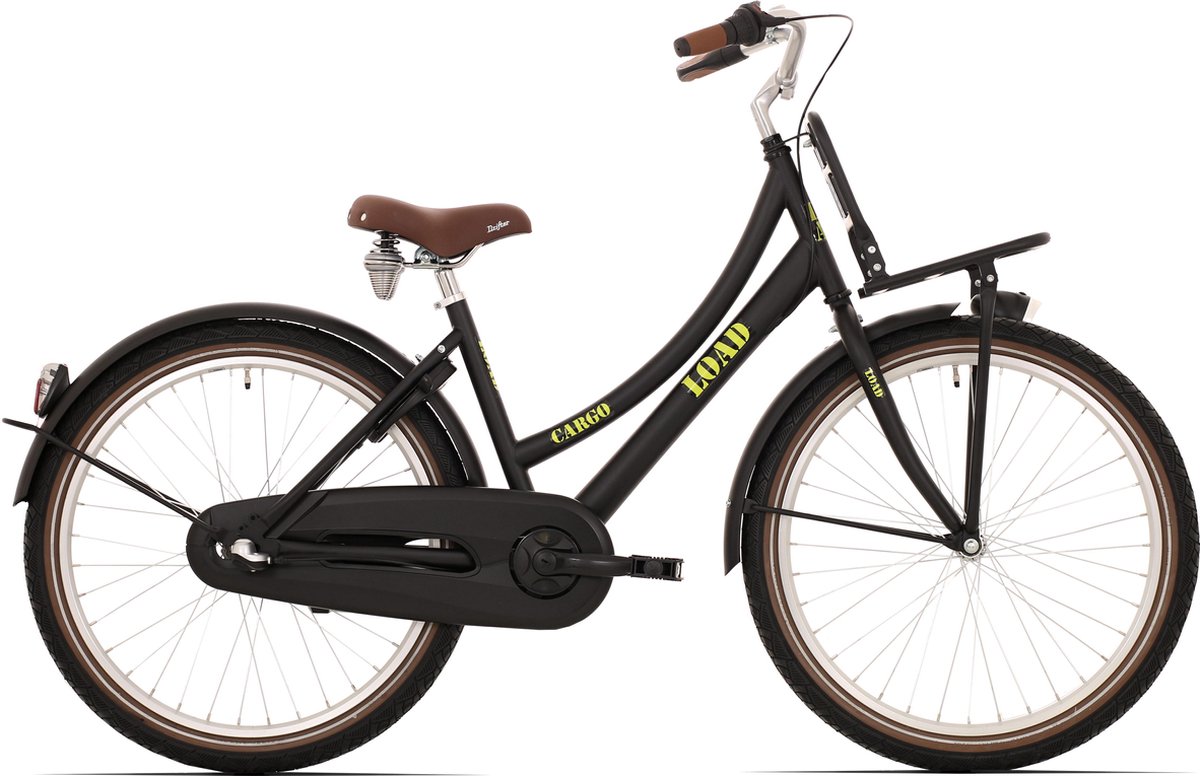 kinderfiets bike fun load meisjes 24 inch nexus 3 matt zwart