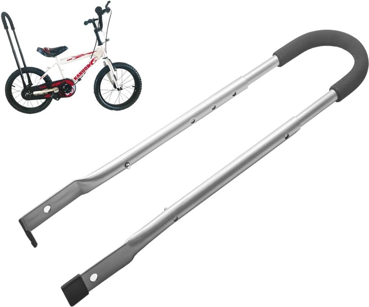 Kinderfiets duwstang en fietsen, leerhulp, universele push-bar (grijs) Kinderfiets kopen online
