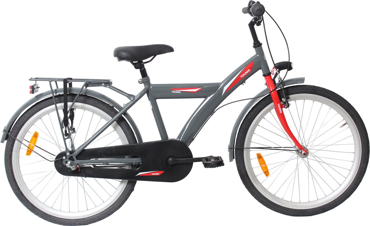 kinderfiets funride steel 3 speed nexus 24 zwart rood