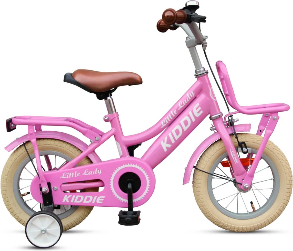 kinderfiets kiddie fungirl met voordrager 12 roze