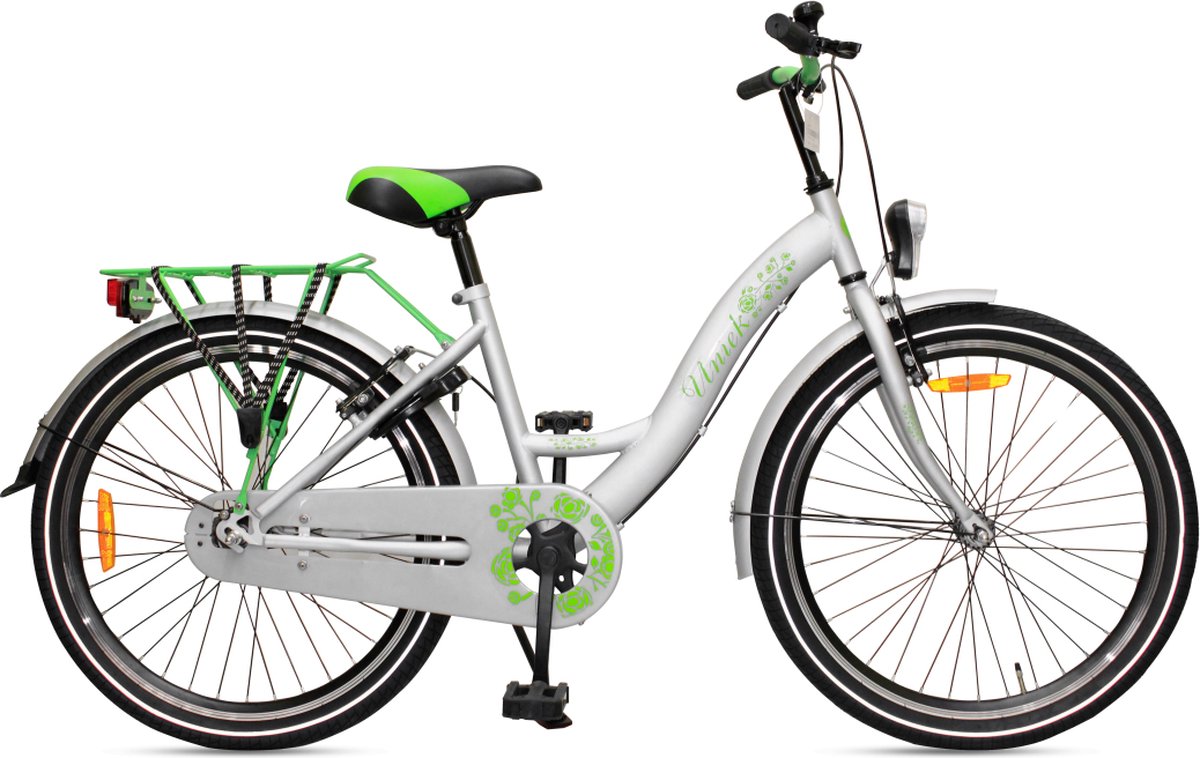 kinderfiets uniek 1s 24 grijs groen