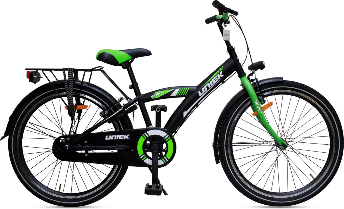 kinderfiets uniek 1s 24 zwart groen