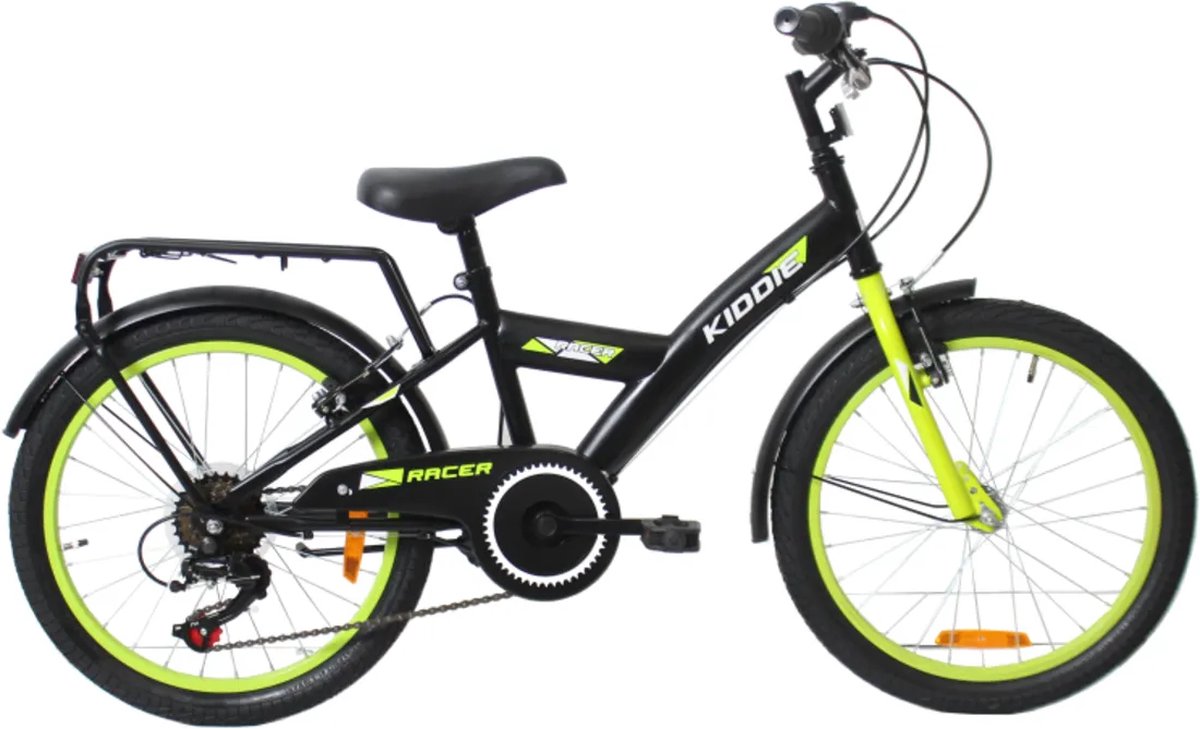 kinderfiets uniek 1speed 20 black green