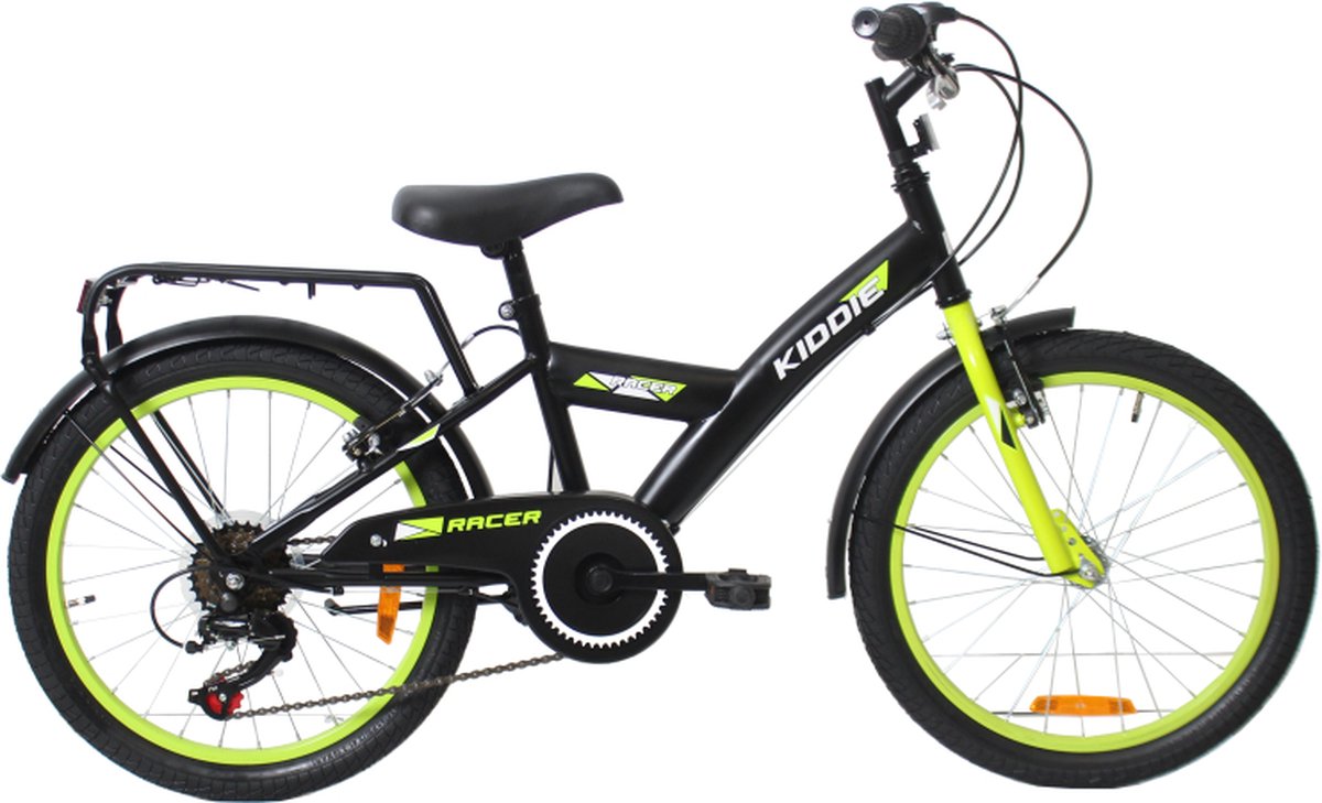 kinderfiets uniek 6speed 20 black green