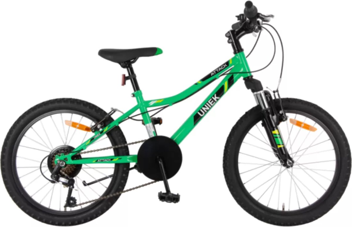 Kinderfiets Uniek Attack J 20'' 6V Groen / Zwart Fiets kopen online