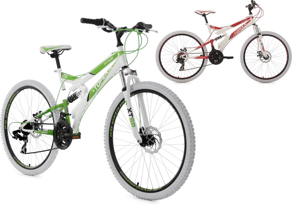 Ks Cycling Fiets 26" fully-mountainbike Topeka met 21 versnellingen wit-rood - 44 cm Fiets kopen online