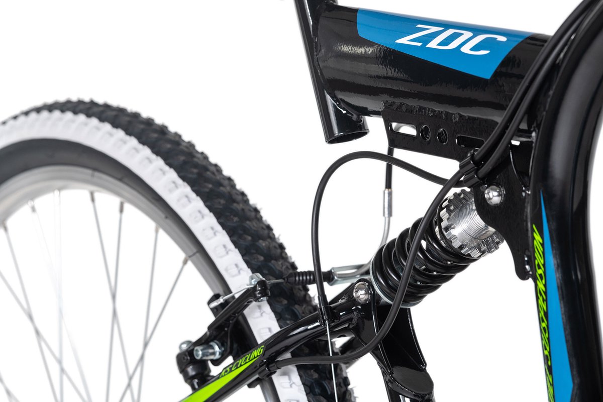 Ks Cycling Fiets 26 inch fully-mountainbike Zodiac met 21 versnellingen zwart-groen - 48 cm Fiets kopen online