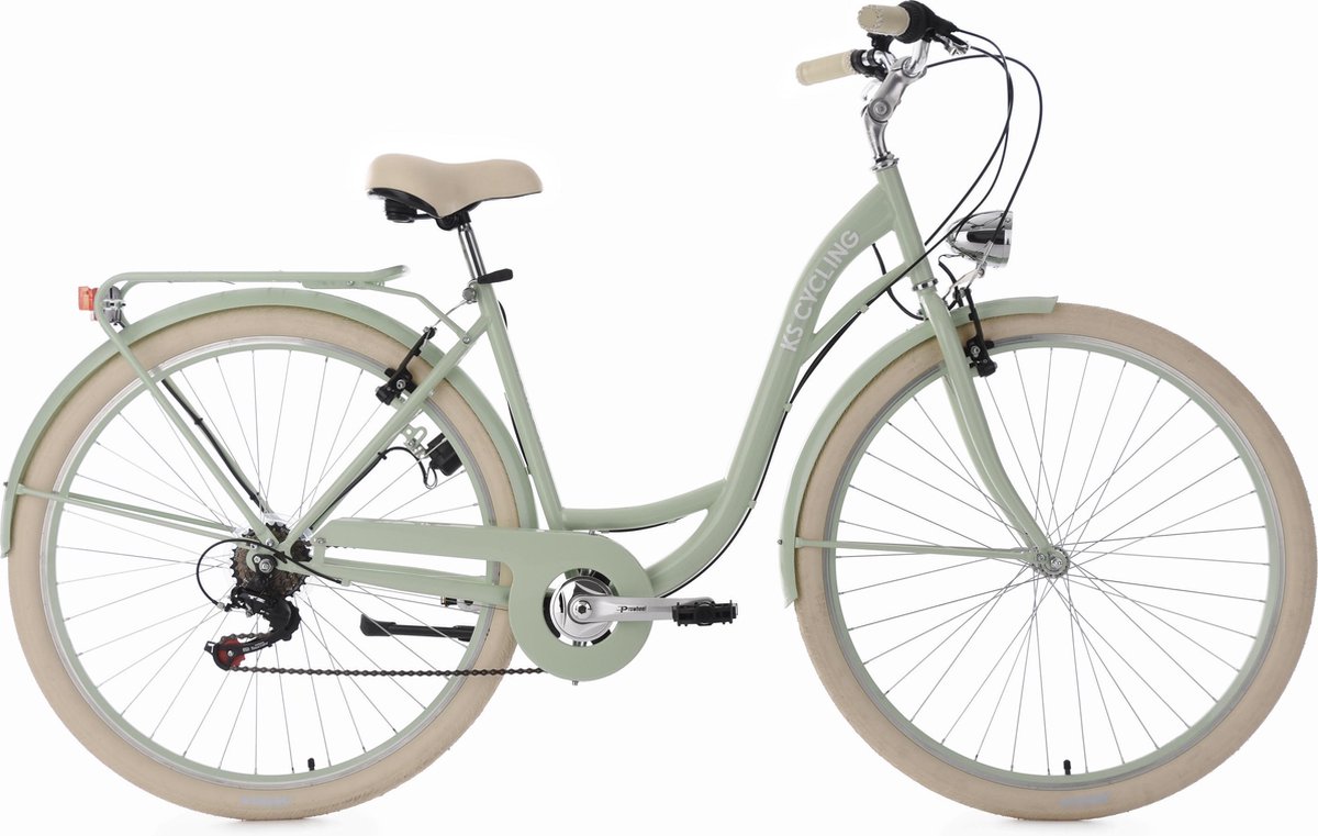 ks cycling fiets damesfiets stadsfiets 6 versnellingen balloon 28 inch groen 48 cm