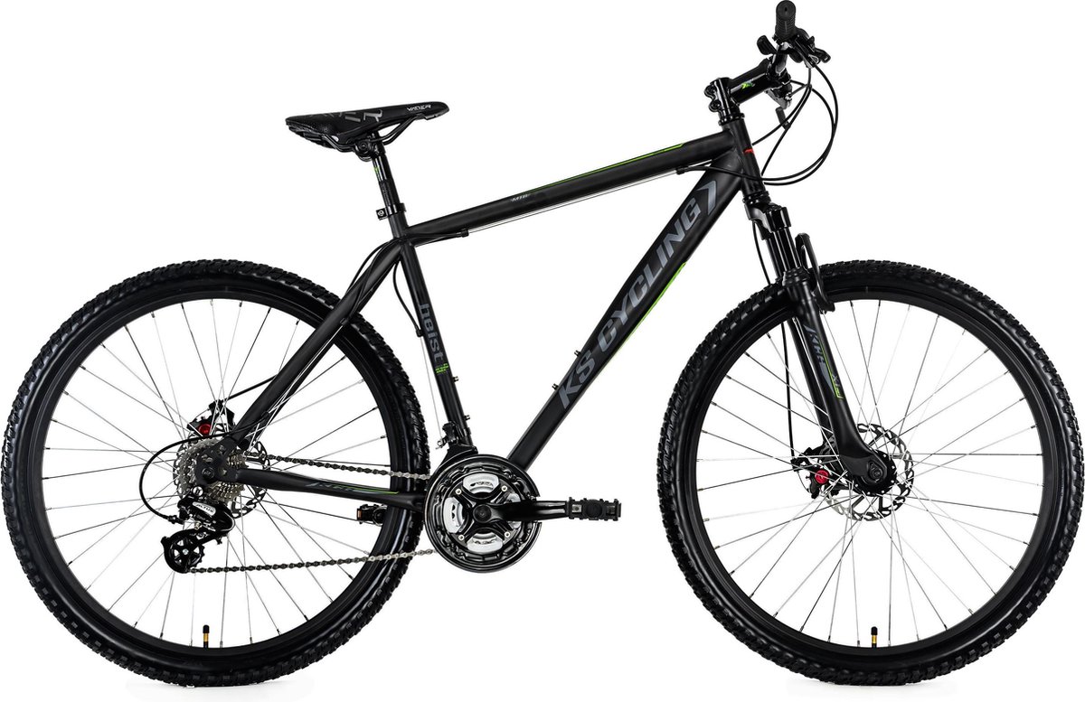 ks cycling fiets hardtail mountainbike 27 5 heist met 24 versnellingen zwart 46 cm