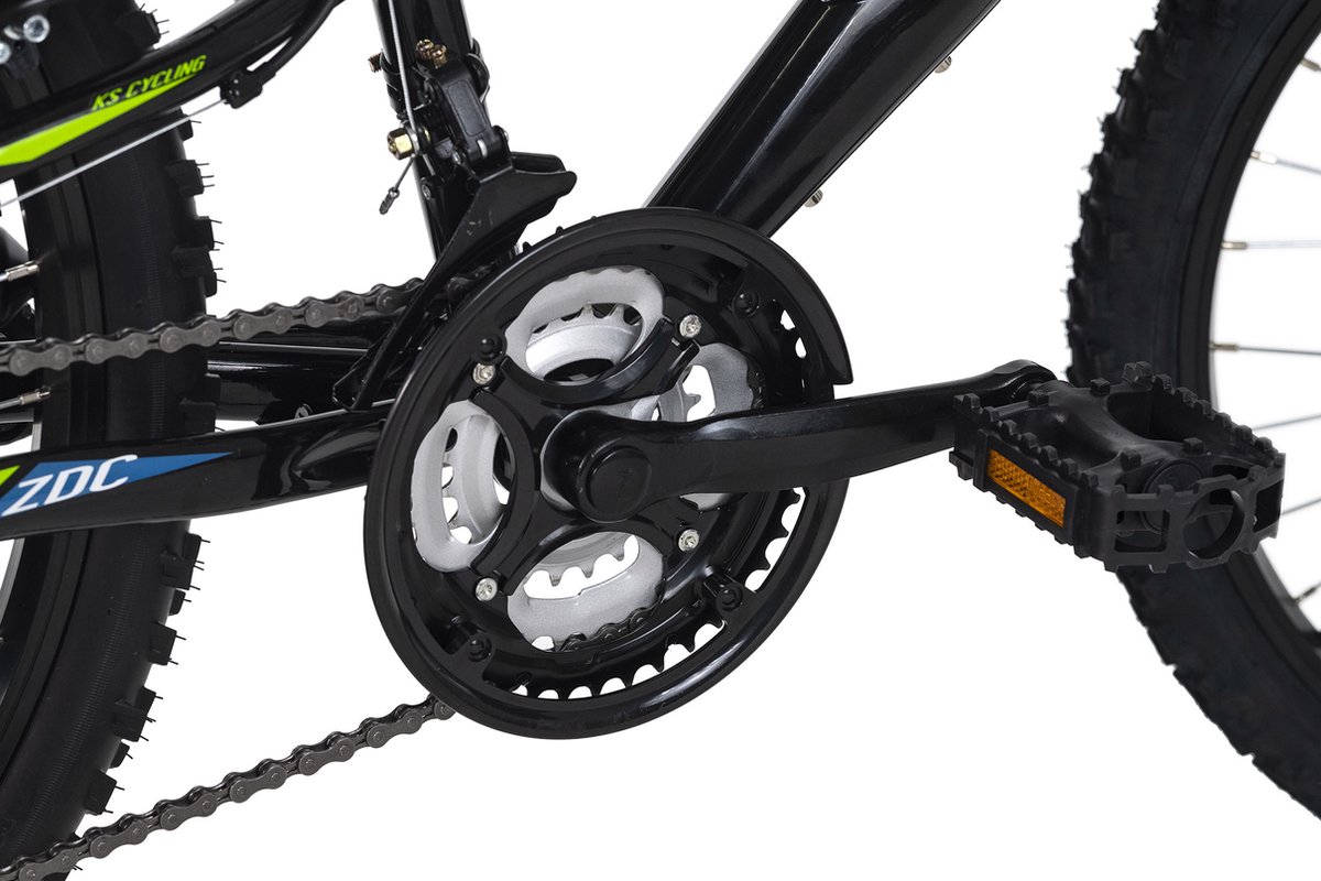 Ks Cycling Fiets Kinder mountainbike ATB 24'' Zodiac RH 38 cm zwart-groen - 38 cm Fiets kopen online