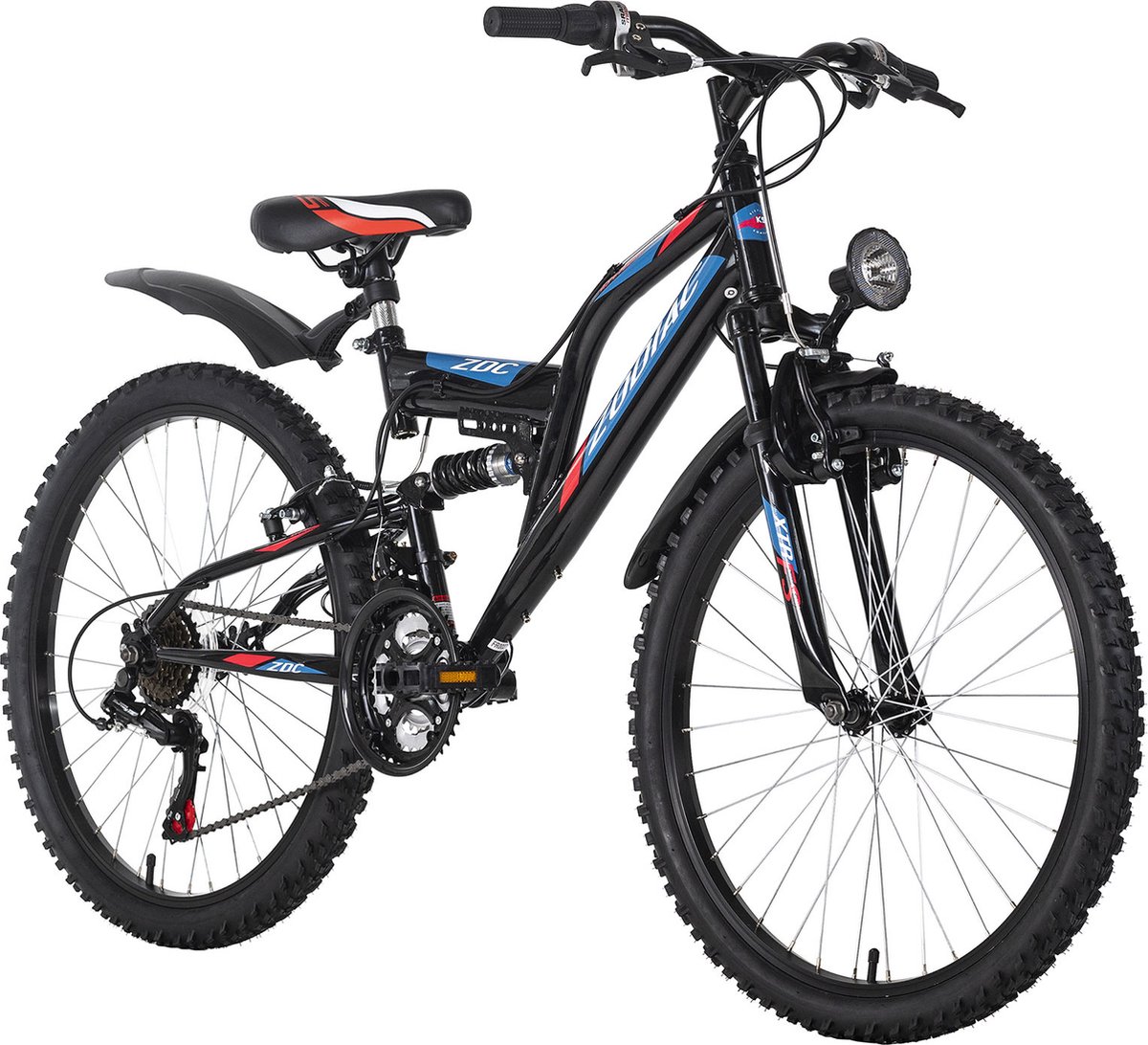 ks cycling fiets kinder mountainbike atb 24 zodiac rh 38 cm zwart rood 38 cm