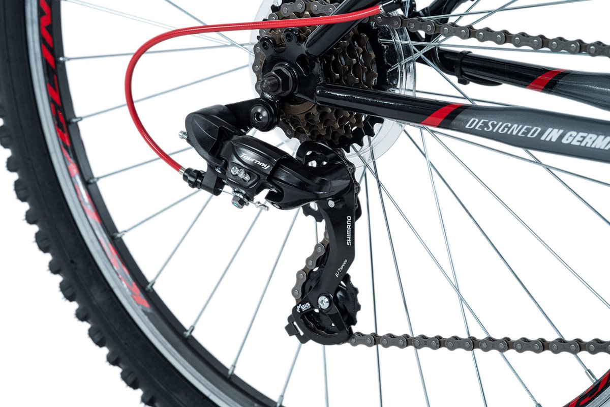 ks cycling fiets mountainbike volledig atb 26 topeka grijs rood 48 cm