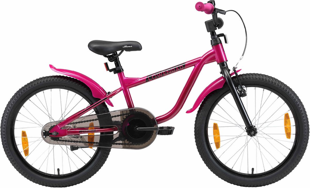 l wenrad kinderfiets 20 inch wielen donkerroze