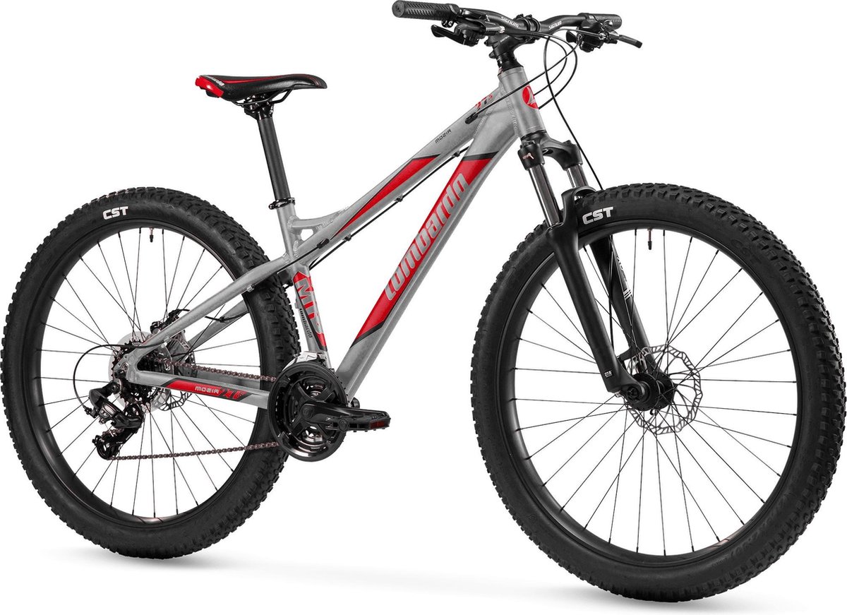 lombardo mozia disc fiets unisex zilver rood zwart 24