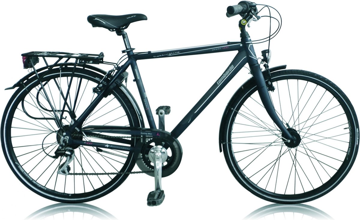 lombardo taranto 400 herenfiets hybride fiets 28 inch 58 cm 7 versnellingen v brakes antraciet
