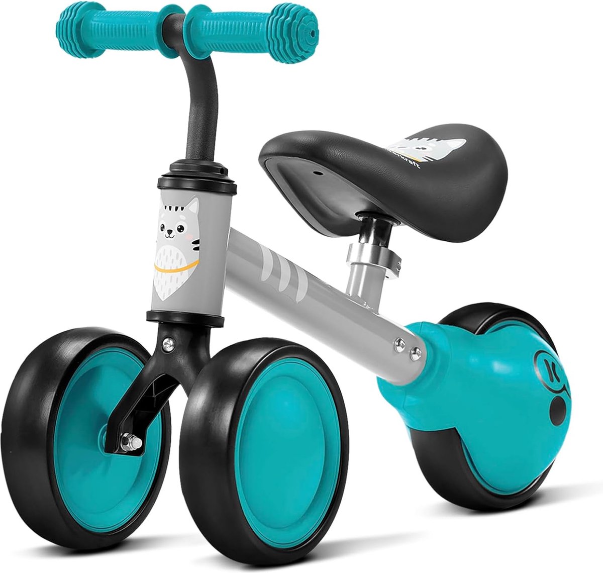 loopfietsje CUTIE, leerfiets, kinderfiets, loopfiets, fiets zonder pedalen, driewieler, van metal, modern ontwerp, veilige constructie, voor kinderen vanaf 1 jaar, turkoois Kinderfiets kopen online