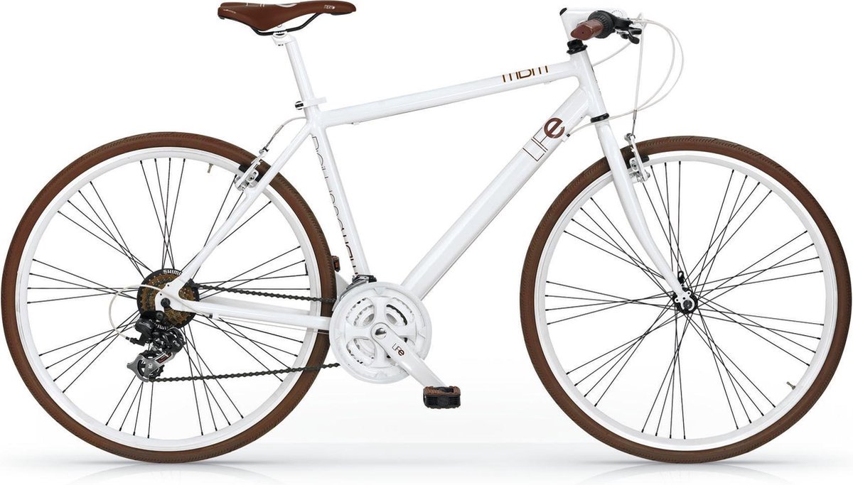 mbm life urban style fixed gear h 54 cm 21 speed 28 inch white