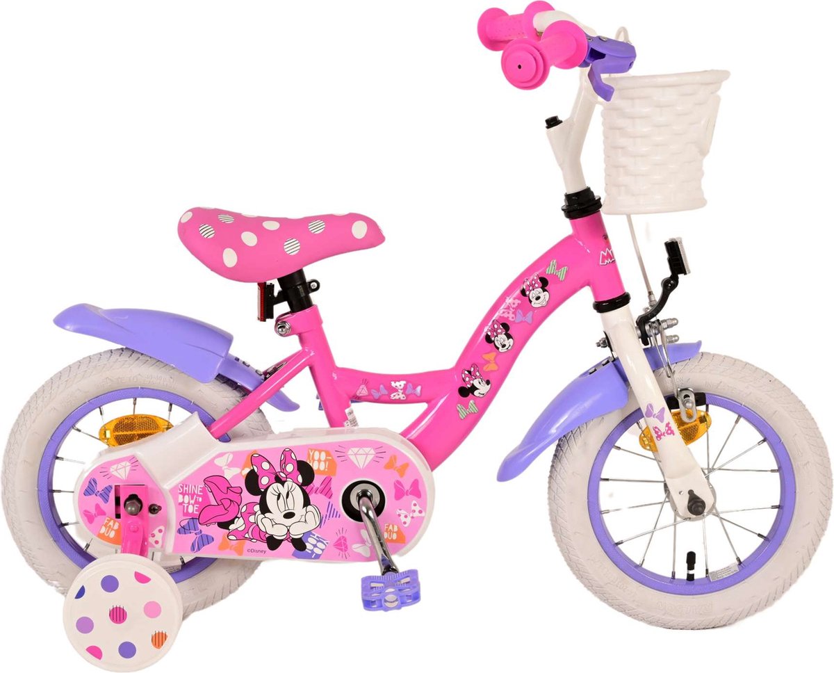 Minnie Cutest Ever! Kinderfiets - Meisjes - 12 inch - Roze Kinderfiets kopen online
