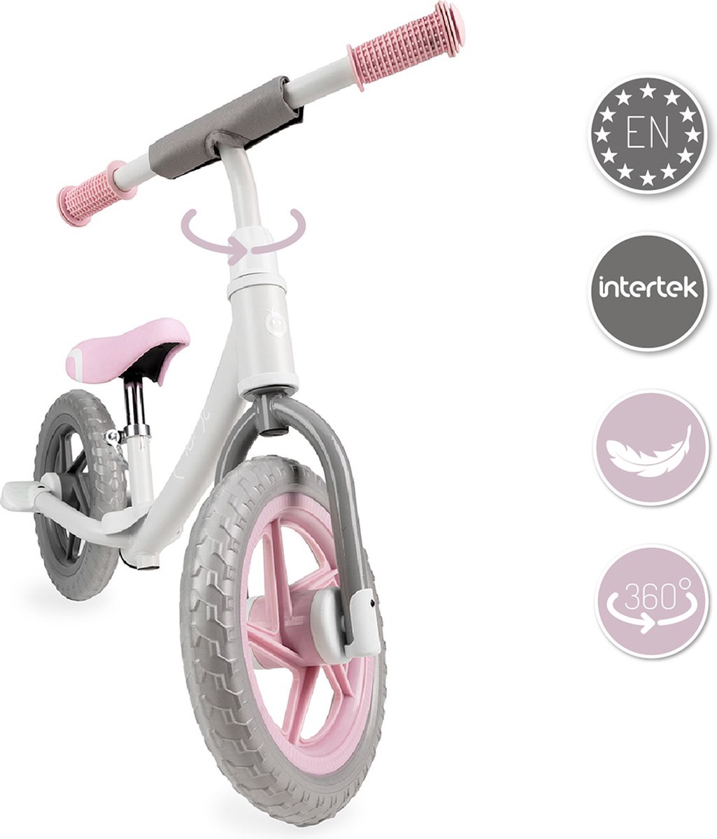 momi ross loopfiets grey pink