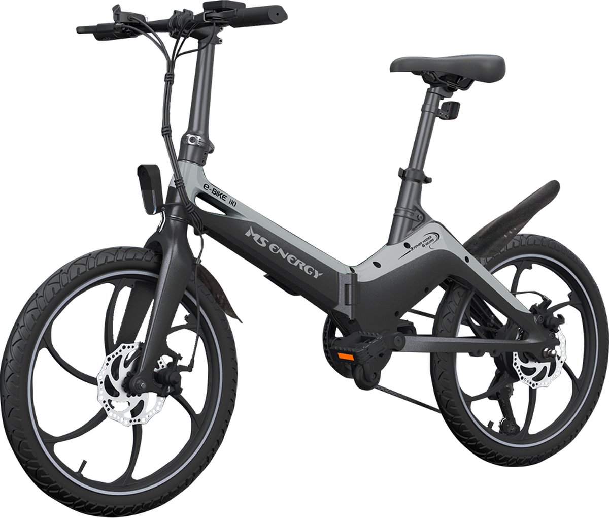 MS Energy i10 - Elektrische fiets - Vouwfiets - 25km/h - 250W motor - 36V uitneembare batterij - Shimano 6 versnelling - Dubbele remschijf Fiets (elektrisch) kopen online