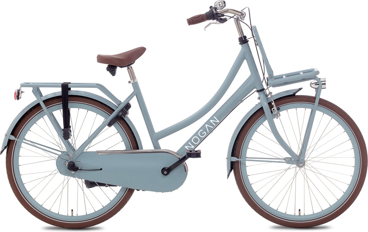 nogan cargo n3 transportfiets meisjesfiets 26 inch mat blauw