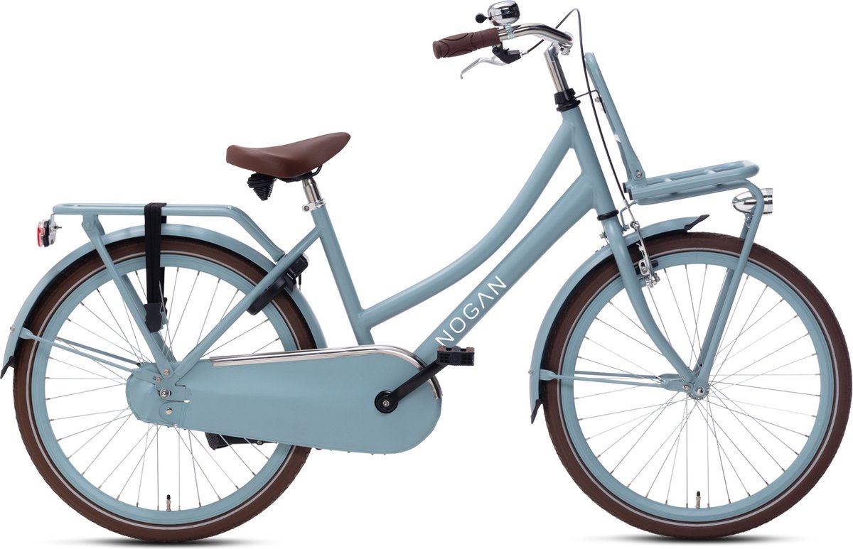 nogan cargo transportfiets meisjesfiets 24 inch mat blauw