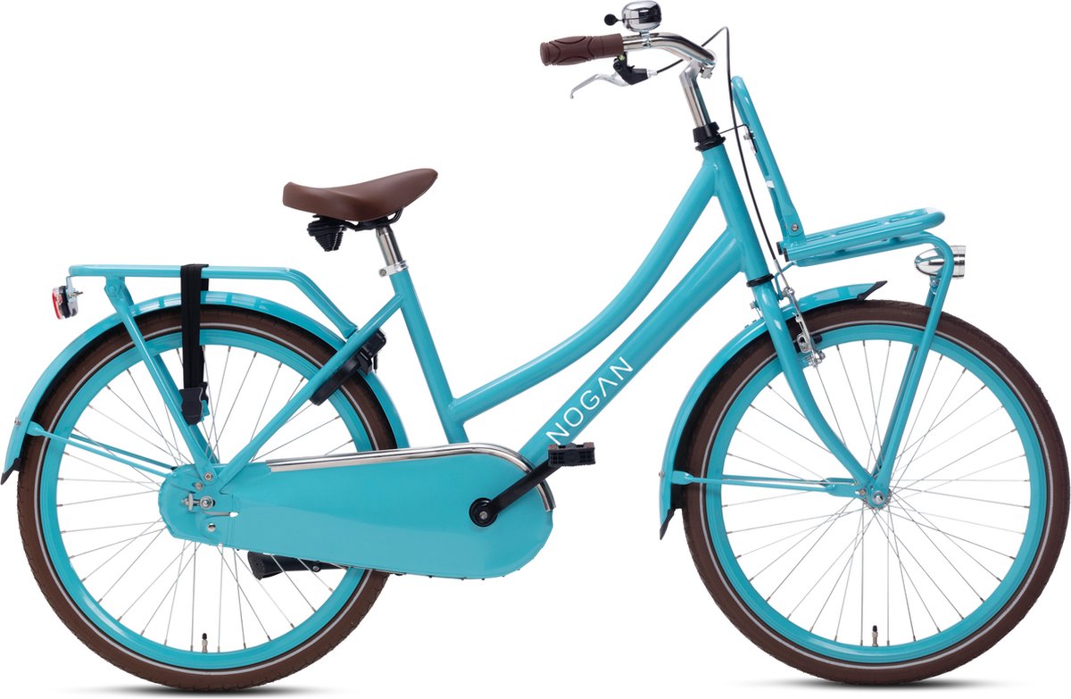 nogan cargo transportfiets meisjesfiets 24 inch turquoise