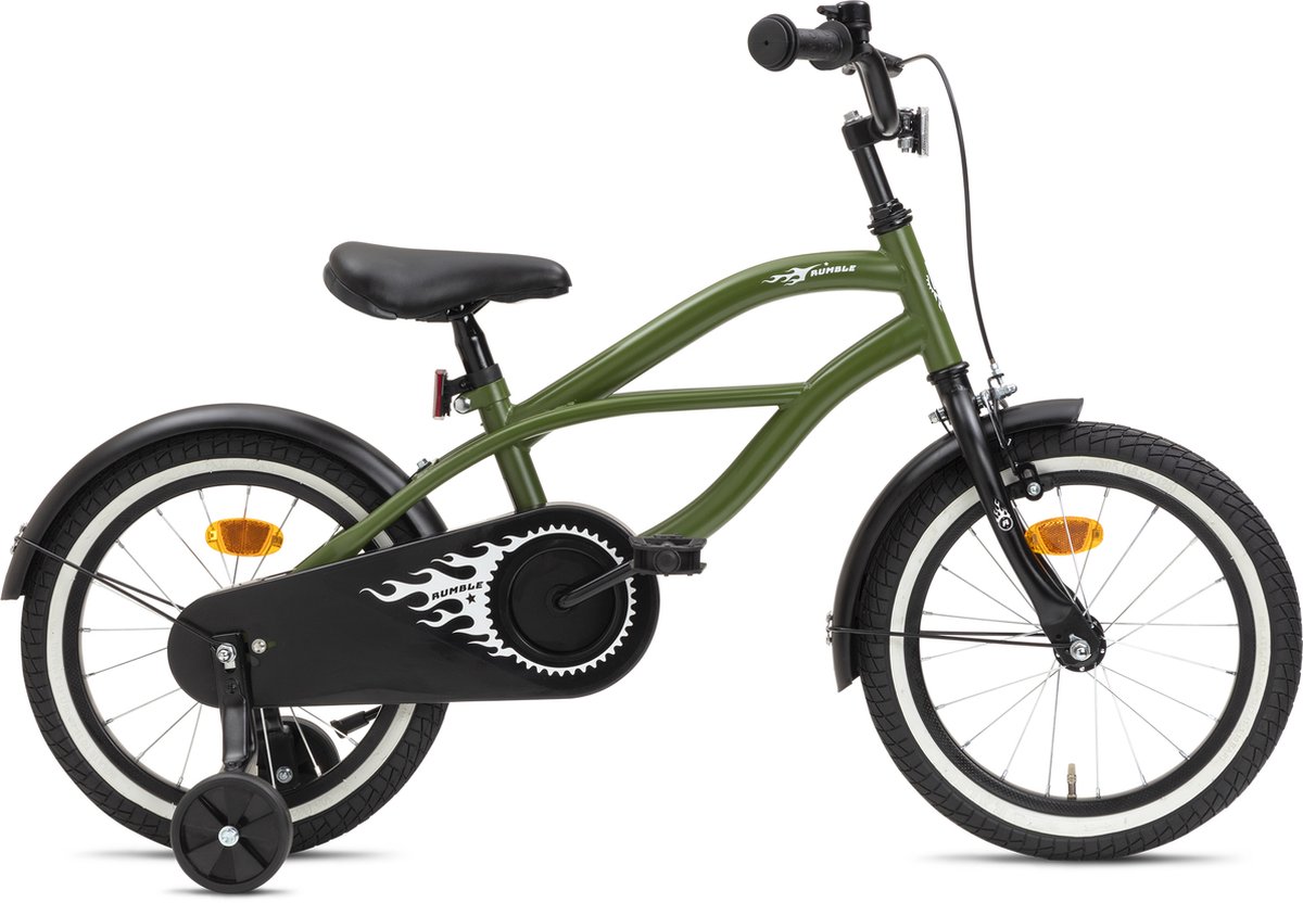 Nogan Rumble - Kinderfiets - Jongensfiets - 16 inch - Leger Groen Kinderfiets kopen online