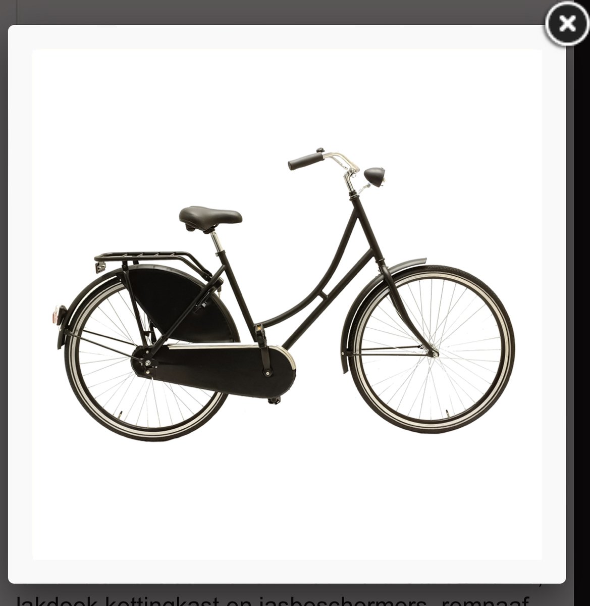 omafiets no label d57cm matzwart stalen frame lakdoek kettingkast en jasbeschermers remnaaf reflectie banden inclusief slot geleverd in doos 85 gemonteerd a kwaliteit