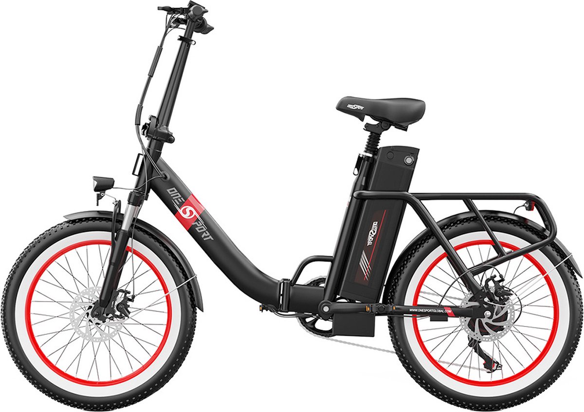 onesport ot16 2 elektrisch 250w motor 48v 15 6ah batterij 20 3 0 inch banden 25km h max snelheid 120km bereik mechanische schijfremmen zwart rood