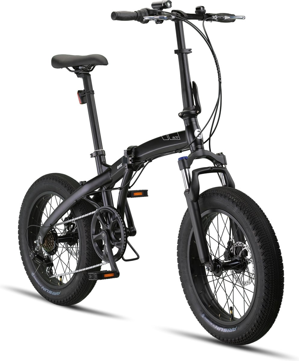 pacto one folding bike black 6v vouwfiets plooifiets fatbike fiets aluminium phatbike