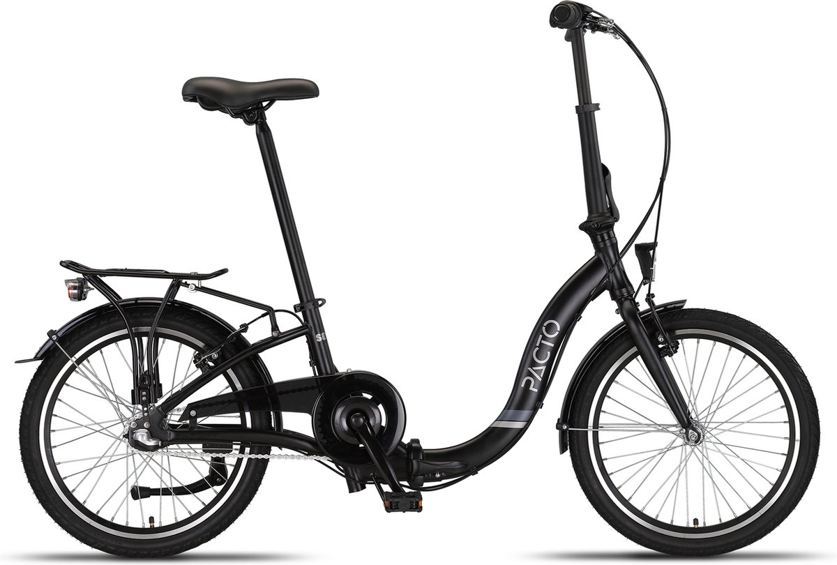 pacto seven folding bike black 3v vouwfiets plooifiets lage instap fiets aluminium