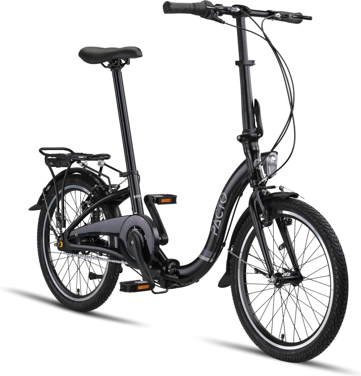 pacto seven n7 folding bike black nexus 7v vouwfiets plooifiets terugtraprem lage instap fiets aluminium