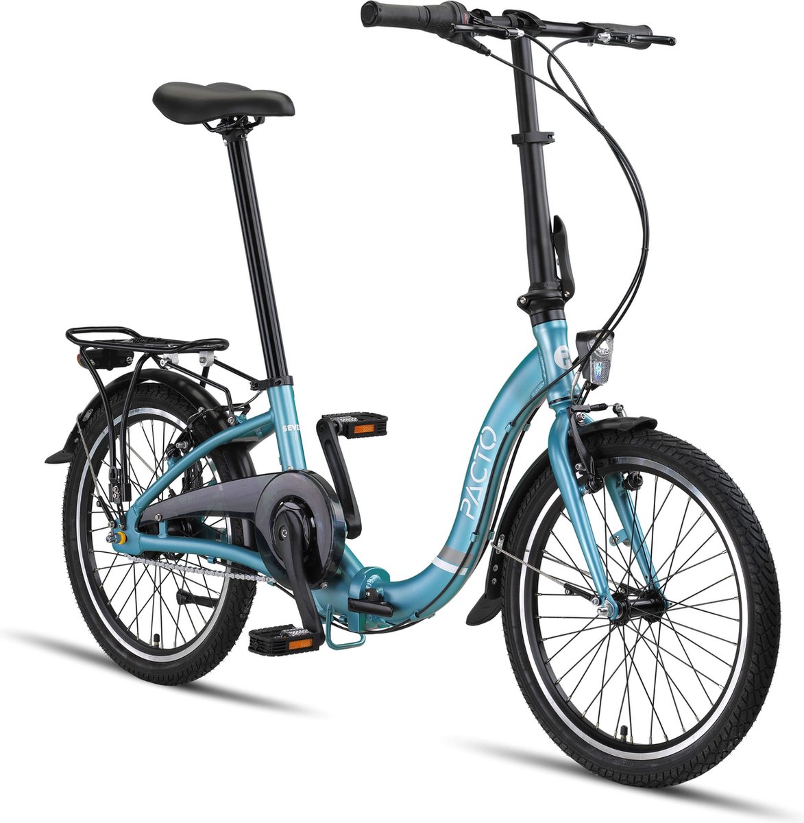 pacto seven n7 folding bike blue nexus 7v vouwfiets plooifiets terugtraprem lage instap fiets aluminium