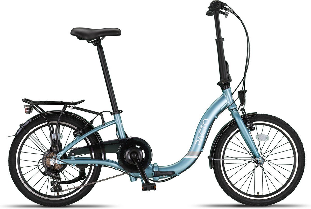 pacto six folding bike patrol blue 6v vouwfiets plooifiets lage instap fiets aluminium