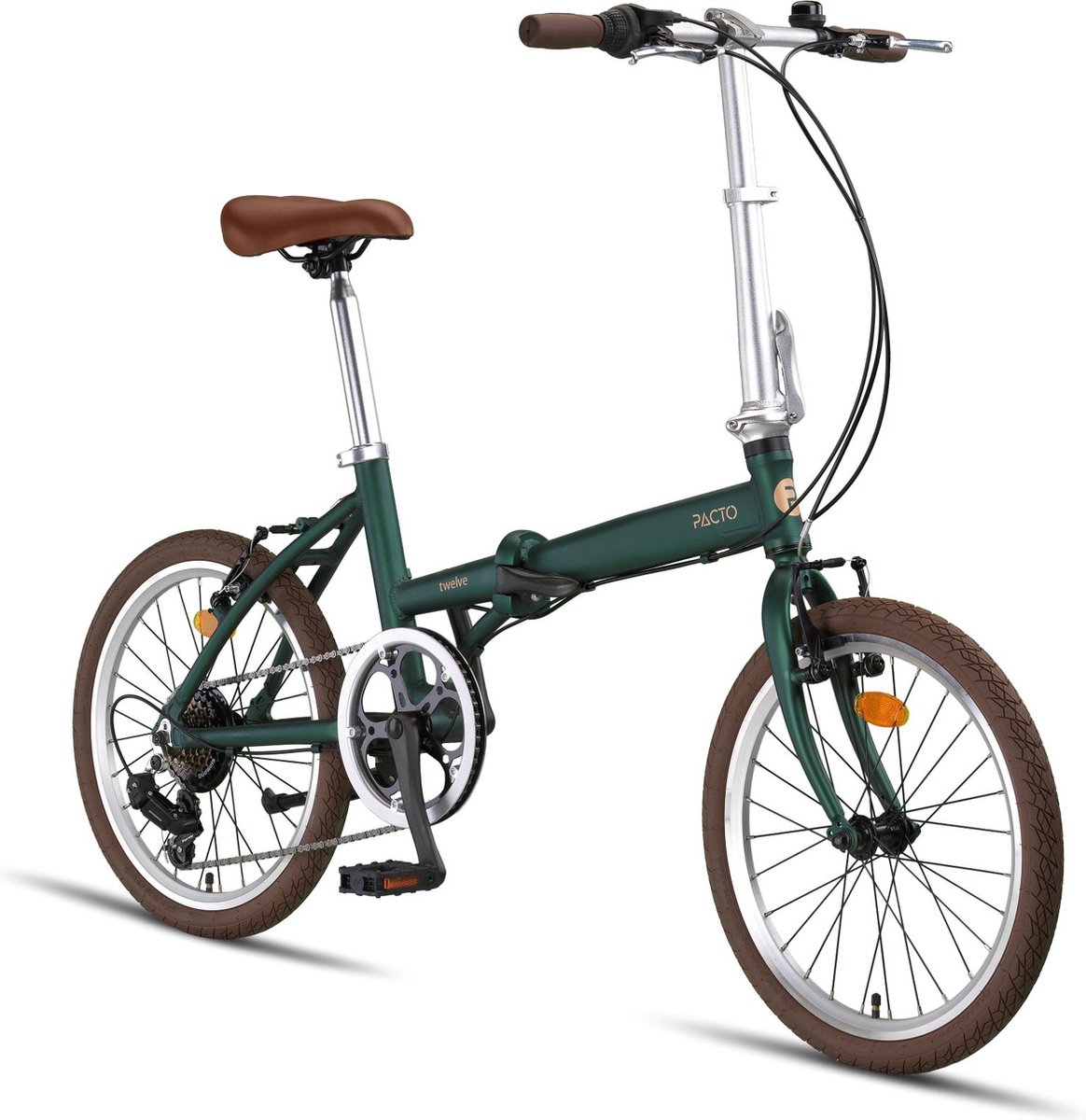pacto twelve folding bike green 6v vouwfiets plooifiets retro design fiets aluminium 20 inch