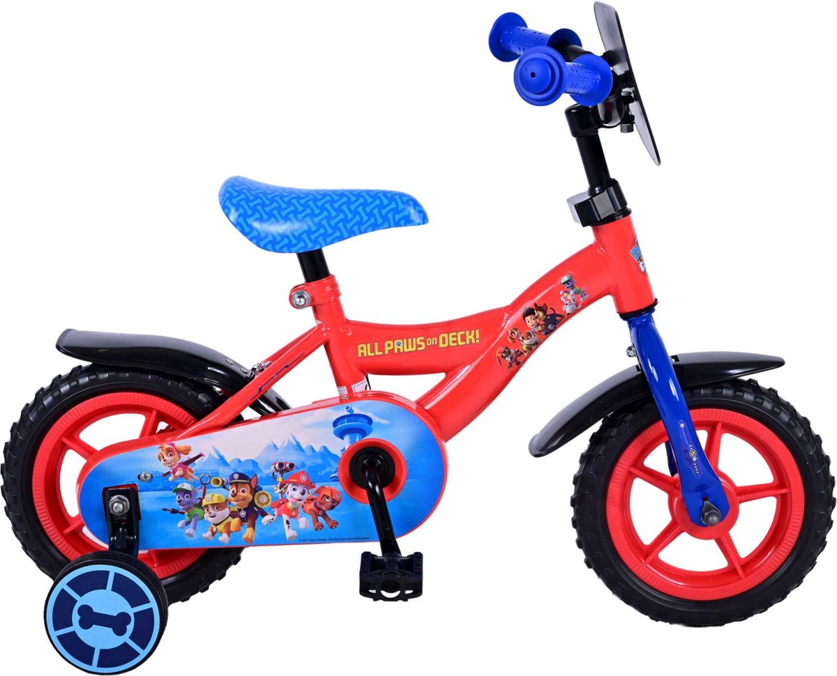 paw patrol kinderfiets jongens 10 inch rood blauw doortrapper