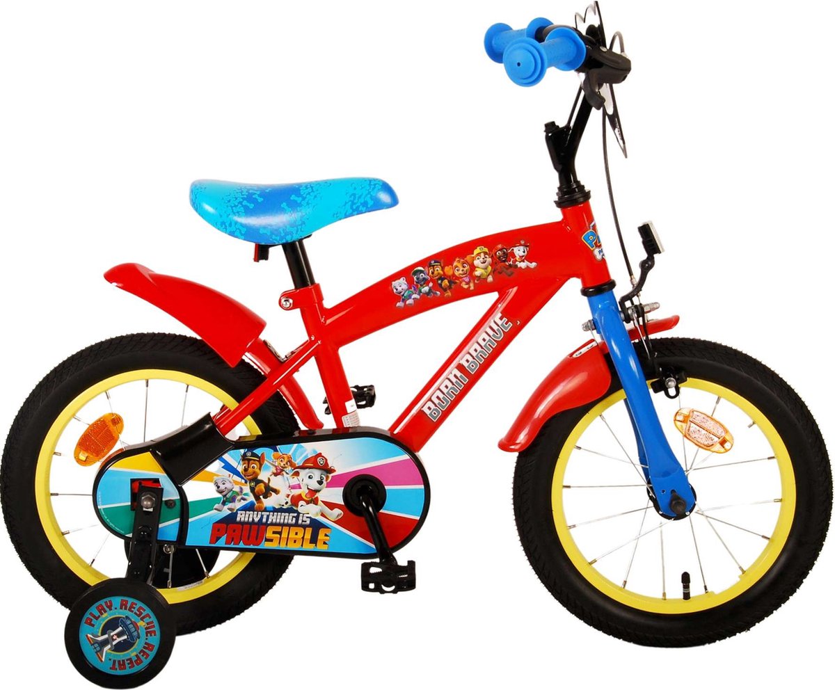 Paw Patrol Kinderfiets - Jongens - 14 inch - Rood/Blauw Kinderfiets kopen online