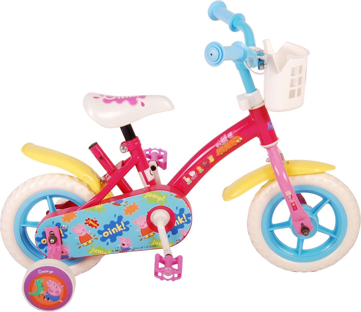 Peppa Pig Kinderfiets - Meisjes - 10 inch - Roze/Blauw - Doortrapper Kinderfiets kopen online