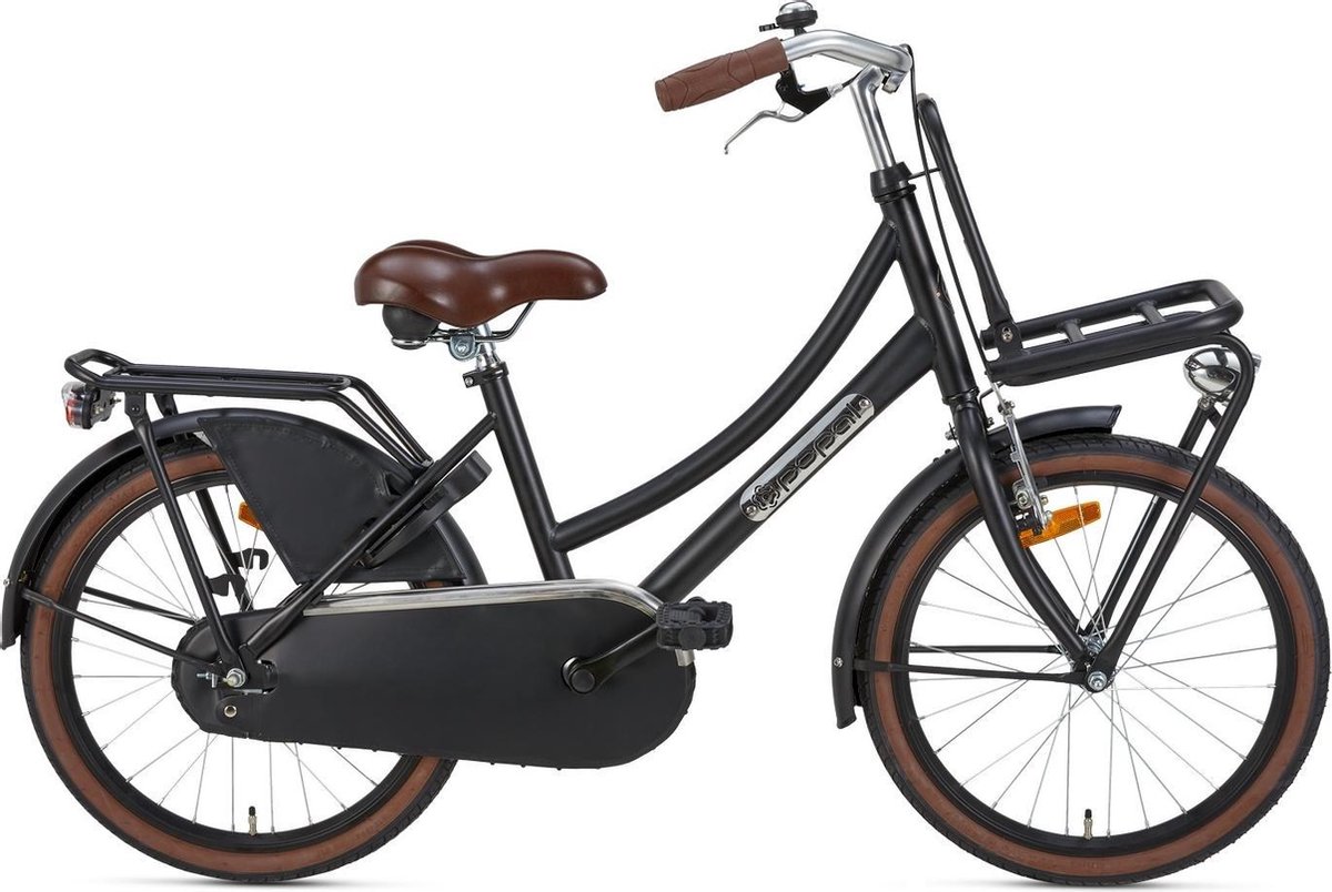 Popal Daily Dutch Basic - Kinderfiets 20 inch - Meisjesfiets met voordrager - Matzwart Kinderfiets kopen online
